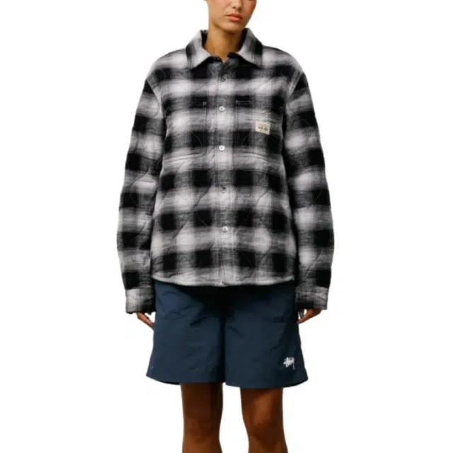 Stussy FW25 QUILTED PLAID SHIRT JACKET