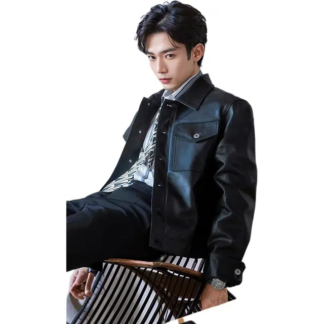 比利斯山羊 商务休闲时尚潮流大气羊皮真皮皮衣 男女同款