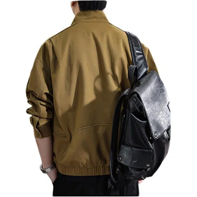 遨宇 美式复古休闲百搭猎装教练极简风百搭户外休闲工装夹克外套 男女同款