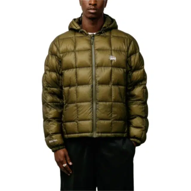 Stussy FW25 FW25 MIDWEIGHT HOODED PUFFER logo