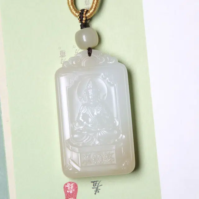 匠心琢玉 糖色观音项链 新中式 国风新潮 和田玉 吊坠 男款 白玉