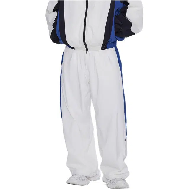 无畏东方 宽松直筒纯色百搭休闲裤 男女同款 蓝白