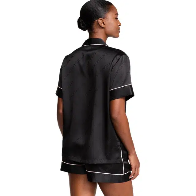 Victoria's Secret Satin Pajama Set Black