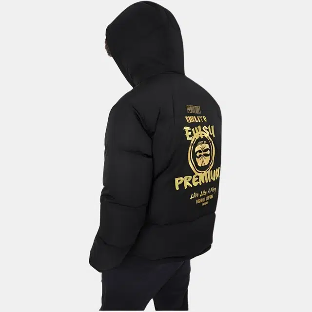 EVISU AW24 Floral Print Down Jacket Black