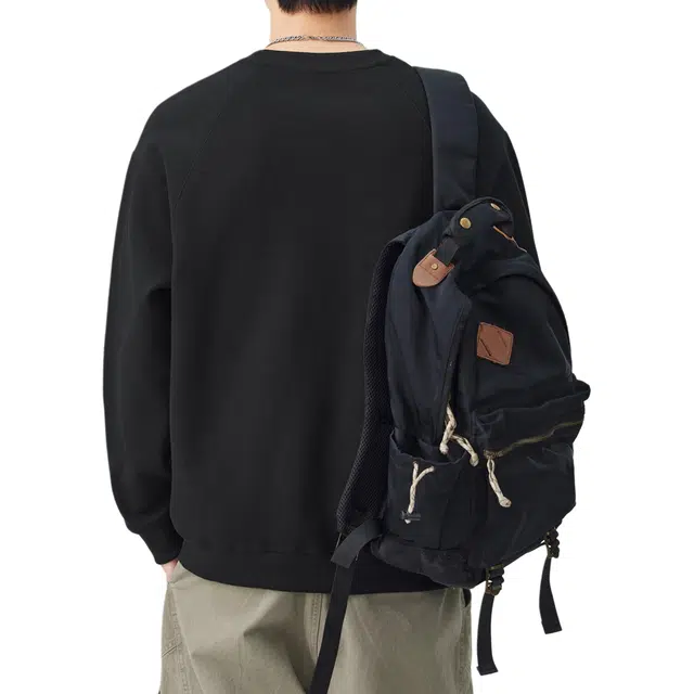 帝狼牛 基础款纯色简约美拉德落肩款宽松圆领套头卫衣 男女同款