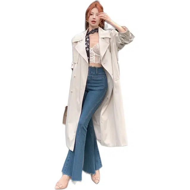 思蓓儿 高级感宽松英伦气质秋季廓形中长款大衣 女款