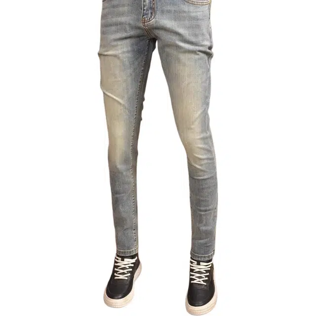 吉肯蒂 夏季薄款复古潮牌潮流韩版怀旧修身小脚弹力高端休闲牛仔裤 男款