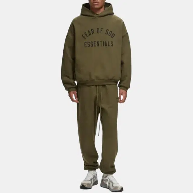 Fear of God Essentials Fleece Hoodie Olive