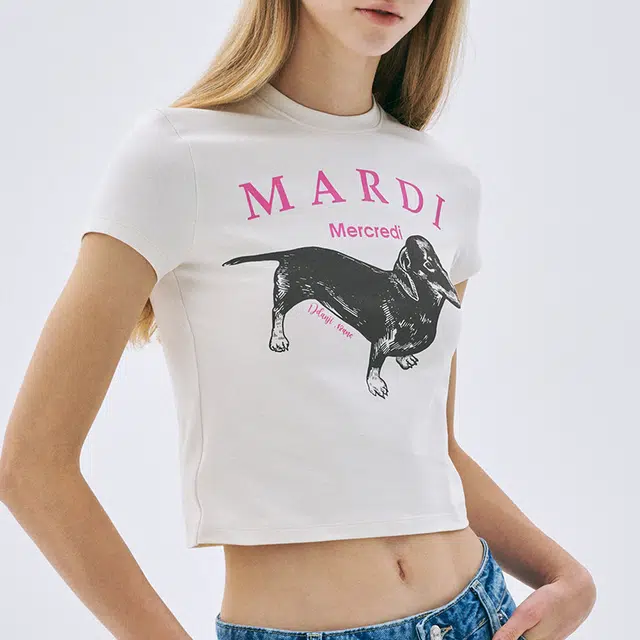MARDI MERCREDI CROPPED TSHIRT DDANJI_CREAM PINK SS25T