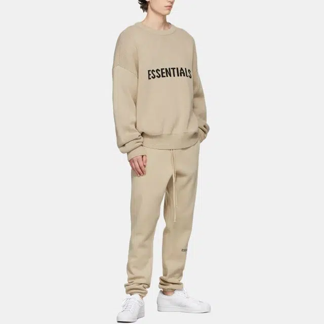 Fear of God Essentials FW21 Knit Pullover Sweater BeigeLinen