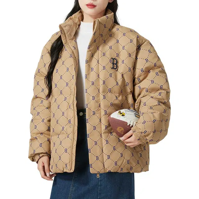 MLB Basic Boston Red Sox Down Jacket Light Beige