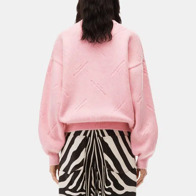 Alexander Wang FW23 Embossed Logo Pullover Pink