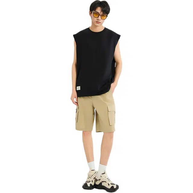 三福 简约宽肩夏季圆领背心 男款