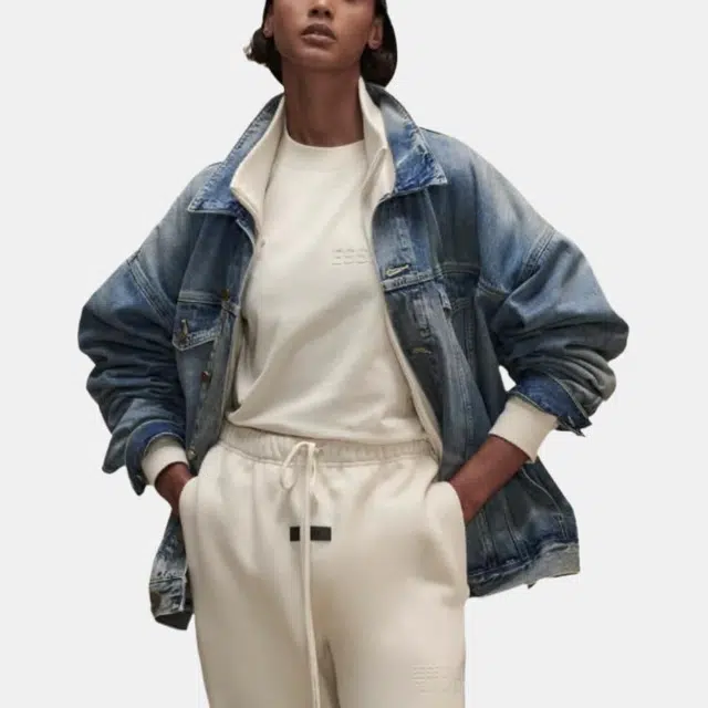 Fear of God Essentials FW22 Trucker Jacket Indigo