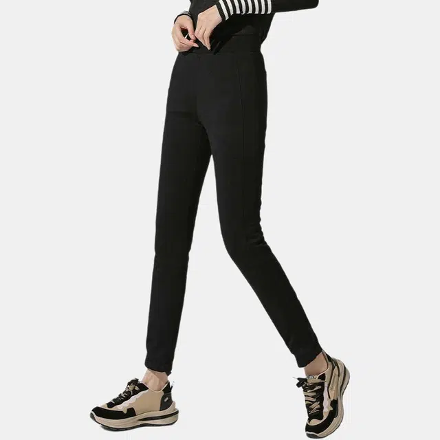 鸭鸭 舒适保暖贴合柔软羽绒裤/棉裤 女款 黑色