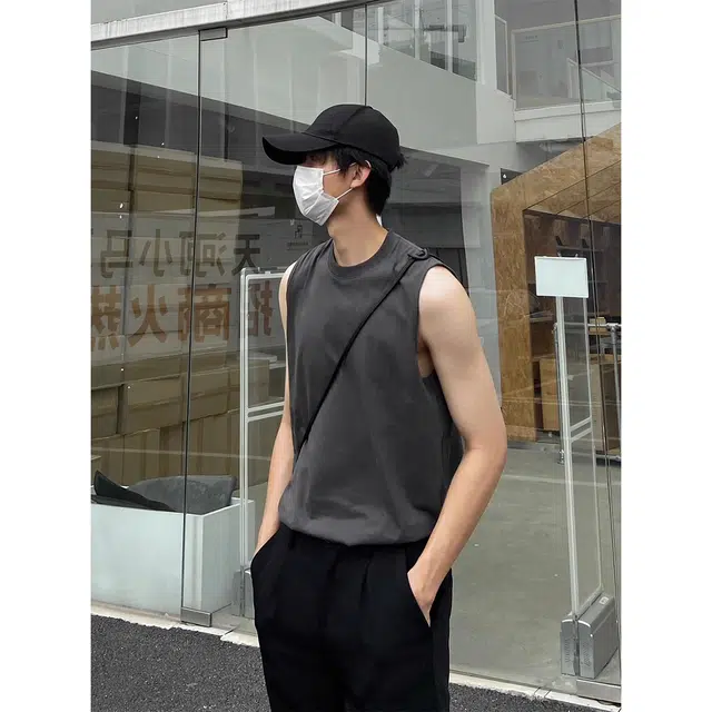 徐百货 坎肩外穿美式潮牌健身服内搭运动百搭速干无袖打底衫夏季背心 男女同款