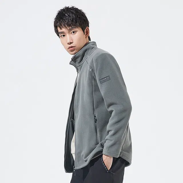 探路者 抓绒户外防风保暖摇粒绒夹克外套 男款