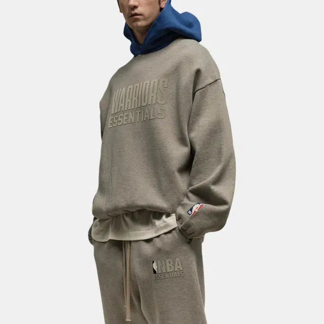 Fear of God Essentials x NBA Warriors Hoodie Warm Heather