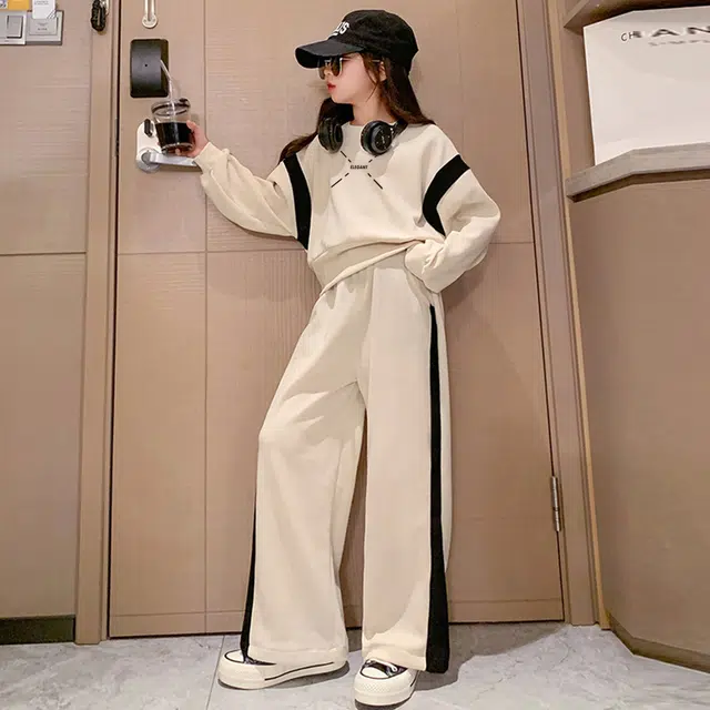 唐狮童装 韩版甜美可爱风宽松卫衣卫裤休闲运动套装 儿童款