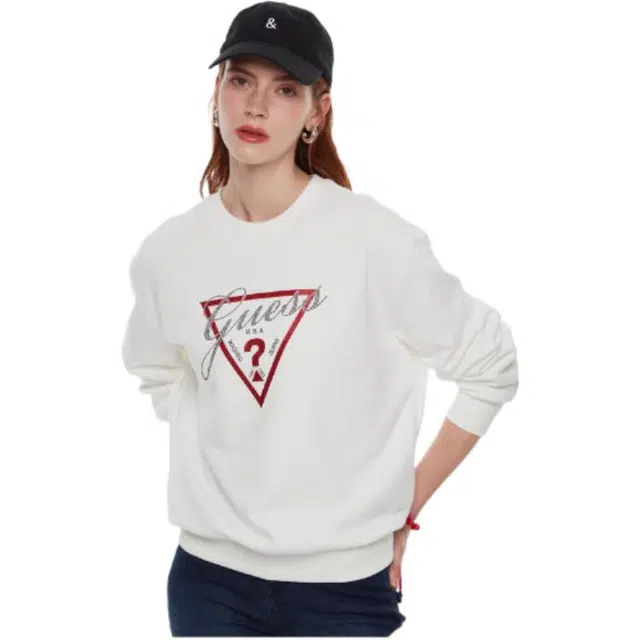 GUESS Classic Triangle Logo Pullover Sweatshirt