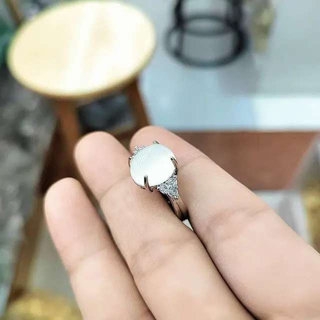 赐帛 简约精致轻奢复古国风气质优雅小众清冷高级感温婉细腻白月光白色恋人桃花运连连#好运 玉髓 戒指 男女同款情侣款