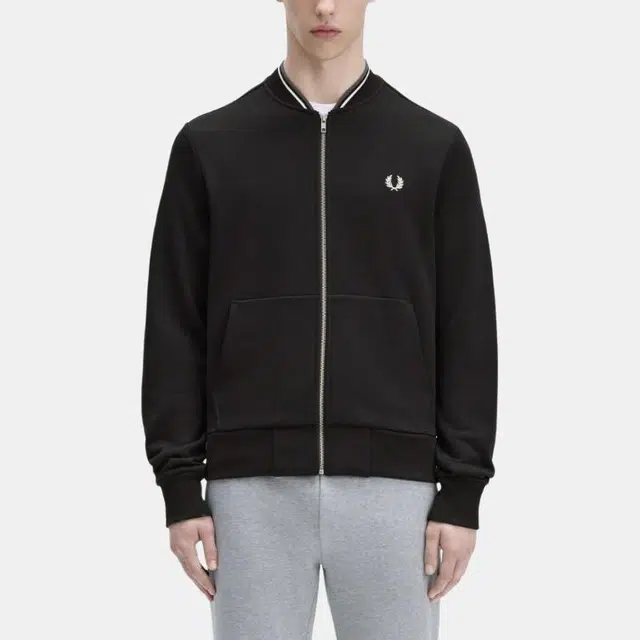 Fred Perry Logo Zip Jacket Black