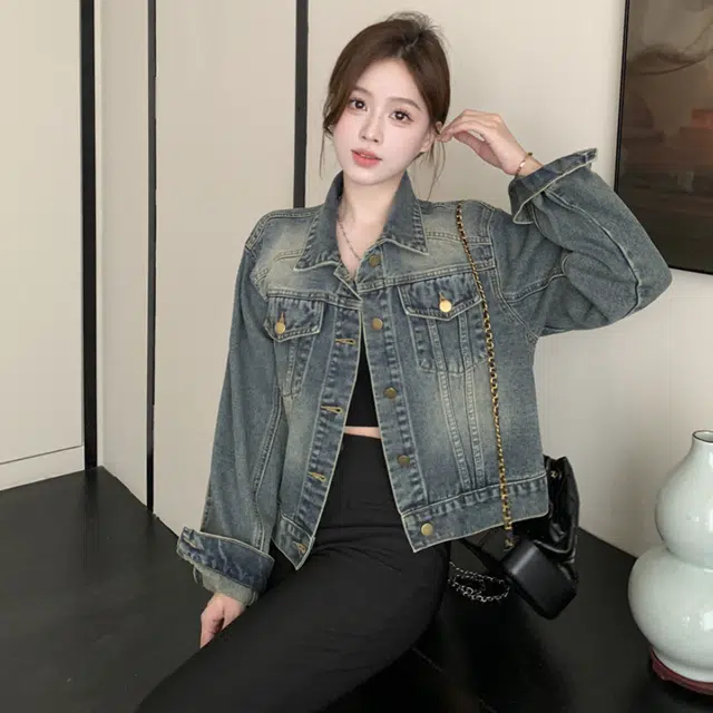 水中花 时尚舒适百搭牛仔外套 女款 图片色