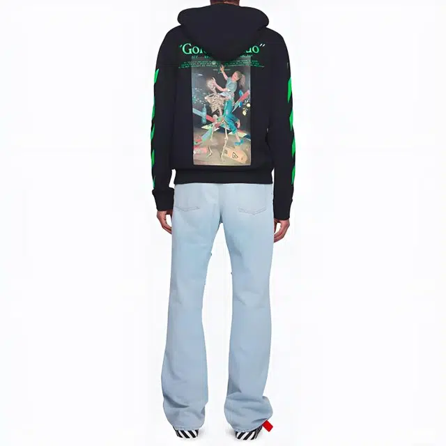OFF-WHITE SS20 Graphic Print Cotton Zipped Hoodie