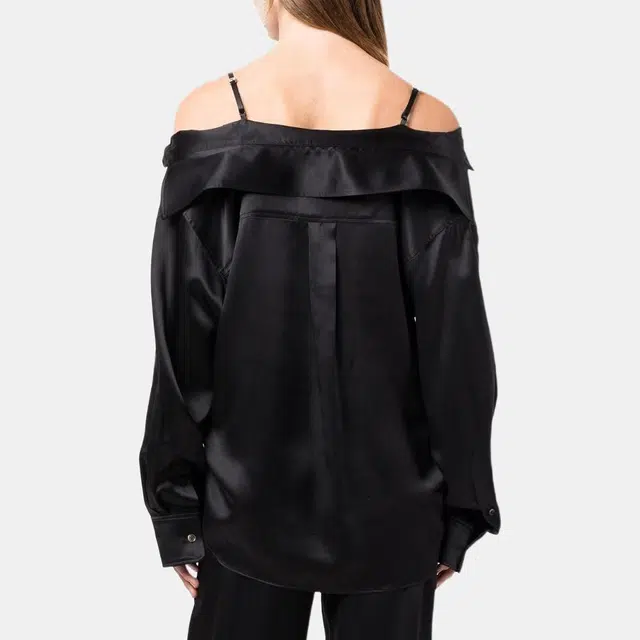 Alexander Wang FW22 Black Off-Shoulder Shirt