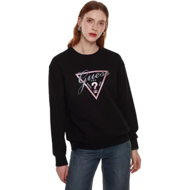 GUESS Classic Triangle Logo Pullover Sweatshirt