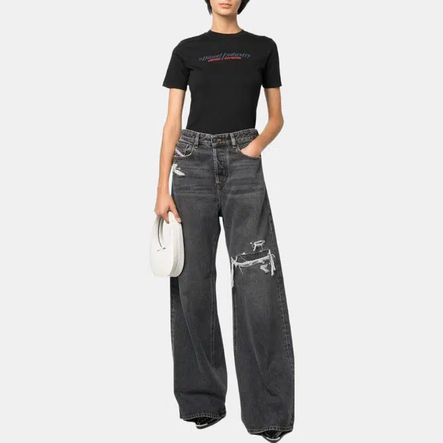 DIESEL FW22 Wide Leg Jeans Charcoal