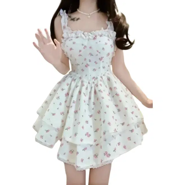 欧阳喜 纯欲风收腰显瘦吊带连衣裙 女款 白色