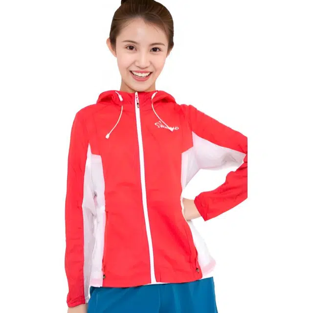 探路者 户外超薄防紫外线舒适防晒服 女款 珊瑚红/白色