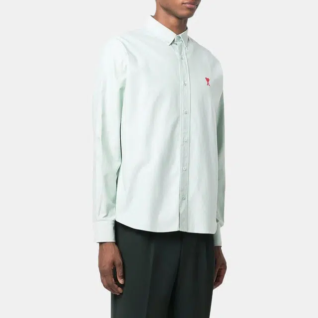 AMIPARIS SS22 Heart Logo Shirt Light Green