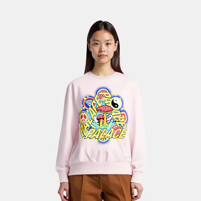 PALACE FW22 Logo Crewneck Pink