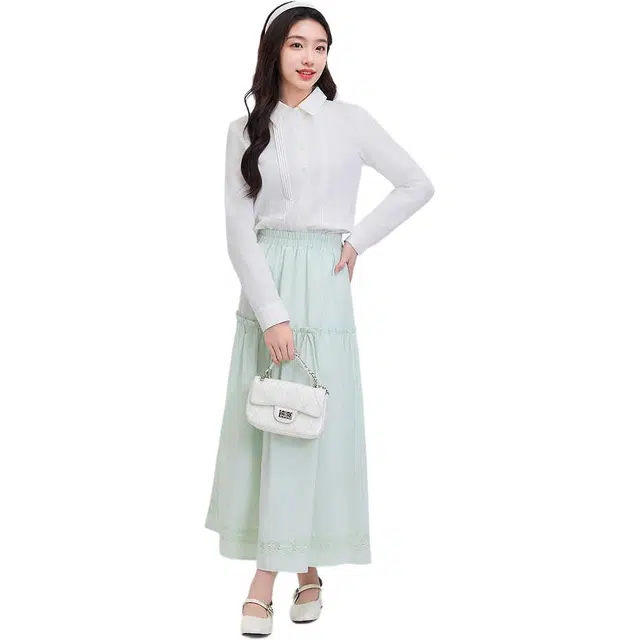 三福 设计感简约舒适长袖衬衫 女款 米白色