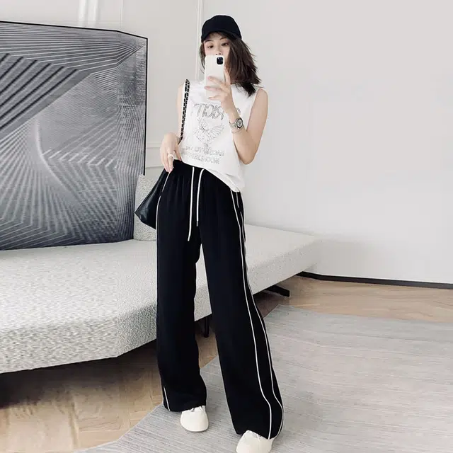 美洋 创造营休闲裤条纹校服休闲裤 女款