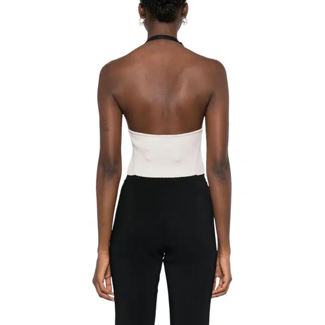 COURREGES Holistic Buckle Rib Knit Tank Top