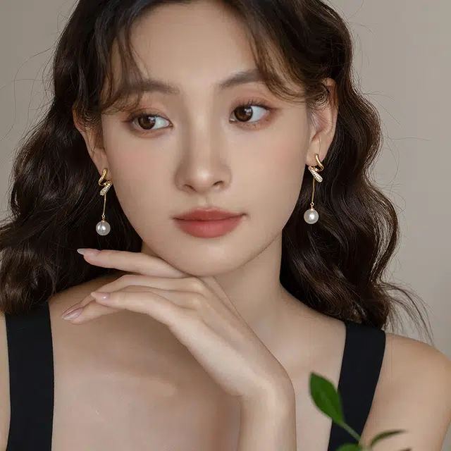 韵系 法式高级感长款流苏珍珠 轻奢小众设计 耳环 女款