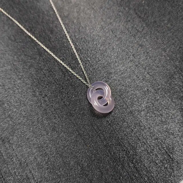 识恩 白月光环环相扣薰衣草之恋帝王紫 玉坠古风双玉环吊坠小众设计文艺范轻奢 玉髓 玉石项链 男女同款情侣款