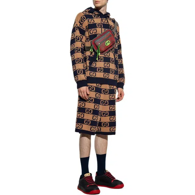 GUCCI FW23 Khaki Jacquard Shorts