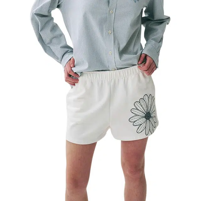 MARDI MERCREDI SS25 SWEAT SHORTS FLOWER_WHITE NAVY