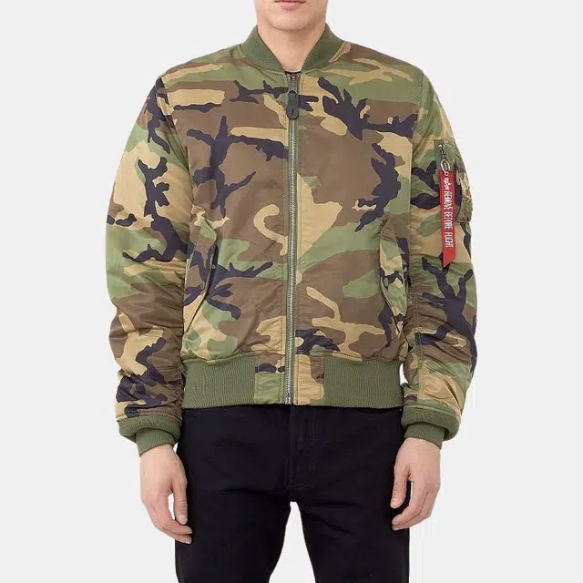 Alpha Industries Bomber Jacket Camo Green