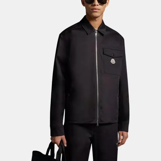 Moncler Gabardine Zip-Up Shirt