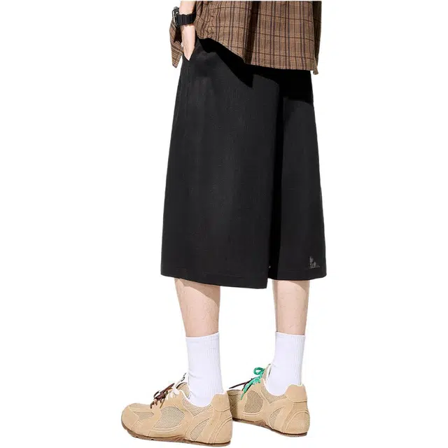 独驰 凉感透气肌理感七分裤直筒宽松休闲短裤 男女同款