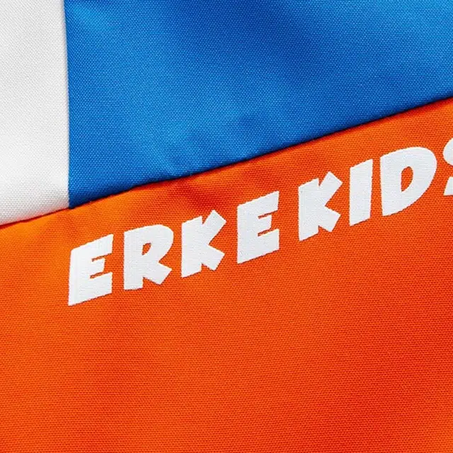 鸿星尔克 卡通动漫字母拼色拉链连帽运动夹克外套 亮橘红中小童