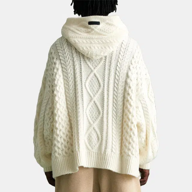 Fear of God Essentials Cable Knit Hoodie Cloud Dancer