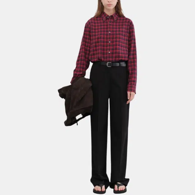 Dunst UNISEX CHECK FLANNEL SHIRT RED