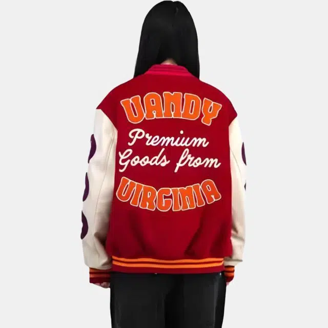 Vandy The Pink Varsity Jacket Red