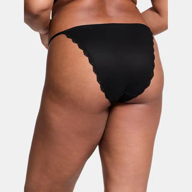 Victoria's Secret DREAM ANGELS Lace Adjustable String Bikini Panty Black 1